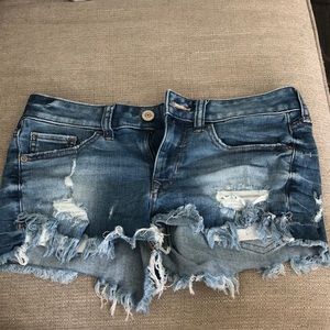 Express low rise jean shorts